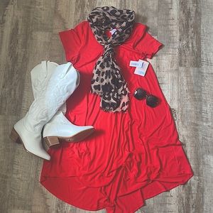 Red LulaRoe Carly Dress size M